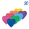10'' (25 cm) Hjerte Latex Balloner med assorterede farver / 50 stk
