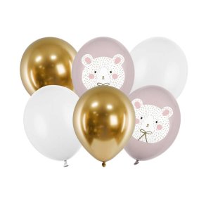 12'' (30cm) Latex balloner Isbjrn, 6 stk