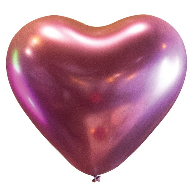 12'' (30cm) Latex balloner hjerter Satin Luxe Chrome  7 stk