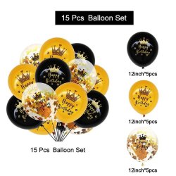 12&Prime; (30cm) F�dselsdagstryk ballons�t (15stk)