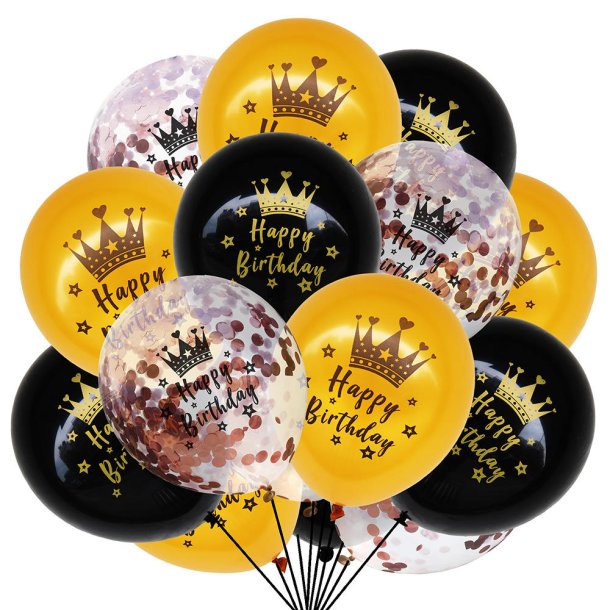 12&Prime; (30cm) Fdselsdagstryk ballonst (15stk)