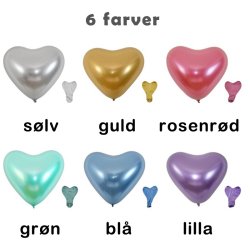 12&Prime; (30cm) Metallic hjerte krom balloner（7stk）