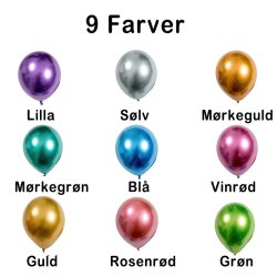 12&Prime; (30cm) Metallic krom balloner (7 stk)