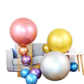 18″ (45cm) Metallic krom balloner (5 stk)