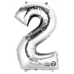 Folieballon K�mpetal S�lv 80+CM