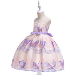 Sommerfugle Kjole i Satin-print  - Lilla