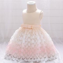 Blomstrede Festkjole til Baby - Champagne