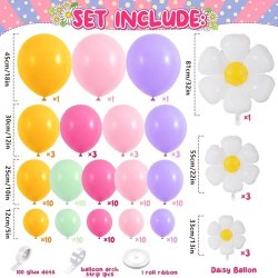 Daisy Macaron Balloner Guirlande Bue S�t 125 stk