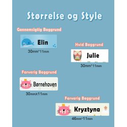 Navnemrket - klistermrker til ting  (50stk)