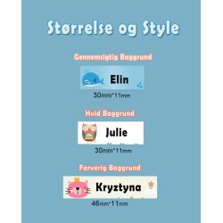 Navnemrket - klistermrker til ting  (50stk)