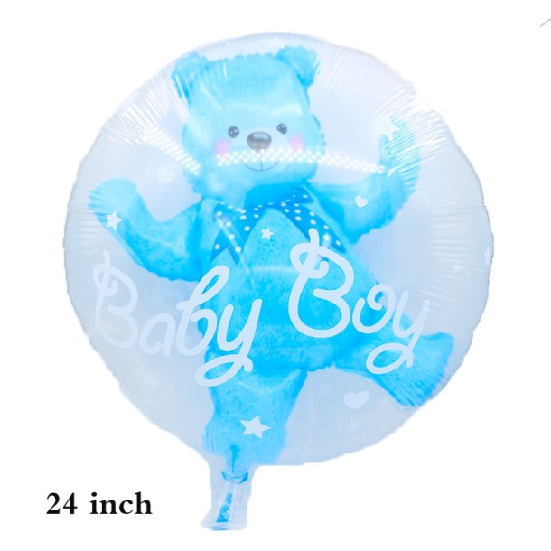 24'' (60CM) 4D gennemsigtig  bobo  (Dobbelt Bubble ) ballon-bamse