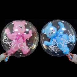 24'' (60CM) 4D gennemsigtig  bobo  (Dobbelt Bubble ) ballon-bamse