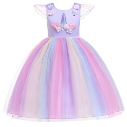 Unicorn / Enhjrning Rainbow Dash  Prinsessekjole - Lilla