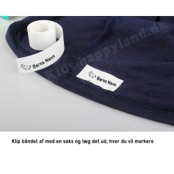 Strygebnd til print af klistermrker for navnestempel