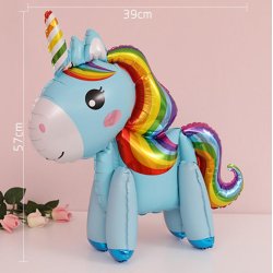 Folieballon Enhj�rning med aftagelige ben