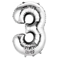 Folieballon K�mpetal S�lv 80+CM