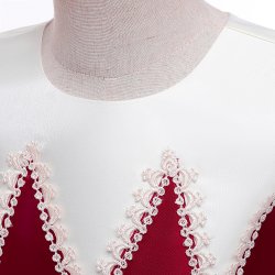 Klassisk Blomstret Festkjole til Brn/Pige - Rd/Hvid