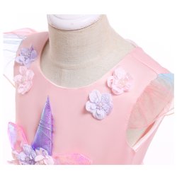 Unicorn / Enhjrning Rainbow Dash  Prinsessekjole - lyserd