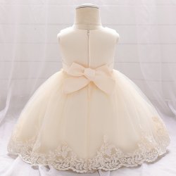 Blomster Festkjole/Gallakjole til brn - Beige