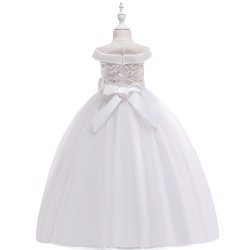  Blomstrede Festkjole / Gallakjole med off-shoulder - Hvid