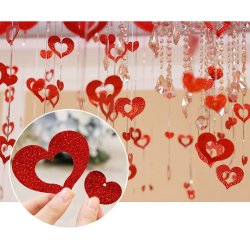 Hjerte vedh�ng glitter b�nd ballon dekorationer - R�d