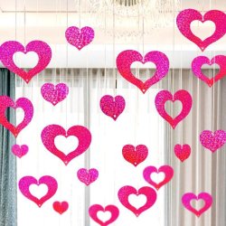 Hjerte vedh�ng glitter b�nd ballon dekorationer - Lilla