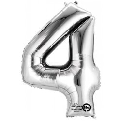 Folieballon K�mpetal S�lv 80+CM