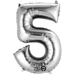 Folieballon K�mpetal S�lv 80+CM