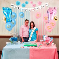 Gender Reveal/ K�nsafsl�rende festdekoration delux