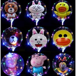  Bobo (Dobbelt Bubble )  LED ballon med s�dt dyrem�nster