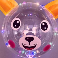  Bobo (Dobbelt Bubble )  LED ballon med s�dt dyrem�nster