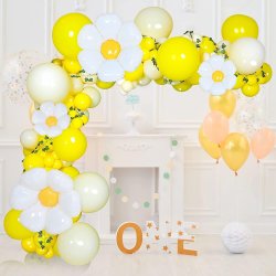 Daisy Macaron Gul Balloner Guirlande Bue S�t 114 stk