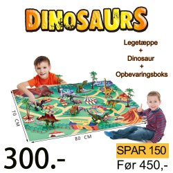 Dinosaur-tema leget�ppe med opbevaringsboks