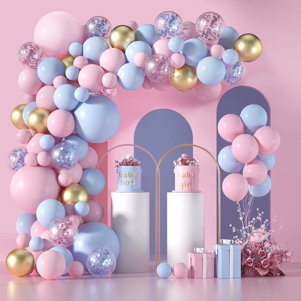 Fantasi- Macaron Balloner Guirlande Bue St 126 stk