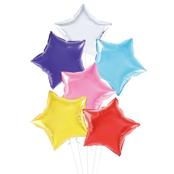 Folieballon Stjernest 45 cm, 6 stk