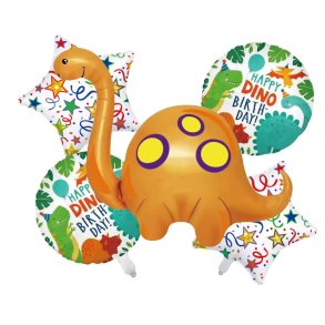 Folieballoner fdselsdagsst Dinosaur 5 stk