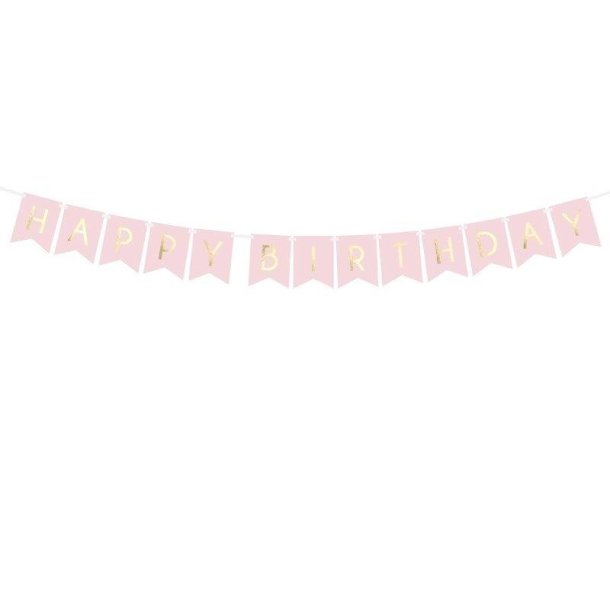 Garland Til Fdselsdagen 16 x 20 cm - Pink