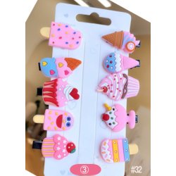 H�rsp�nder med s�de m�nstre - 10 stk