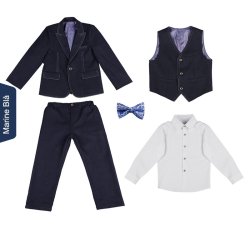 Jakkest til brn Marine bl- 5 dele