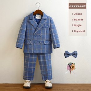 Jakkest til brn i bl tern - 4 dele