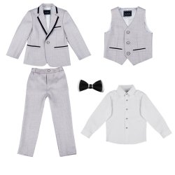 Jakkest til brn lysegr- 5 dele