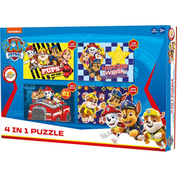 Paw Patrol Puslespil 4 i 1