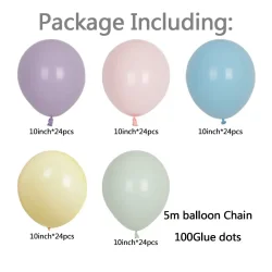 Regnbue Macaron Pastel Balloner Garland Bue S�t 122 stk