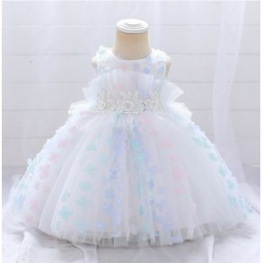 Patchwork Kjole Med Ydeevne Perler - Hvid