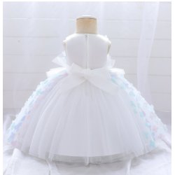 Patchwork Kjole Med Ydeevne Perler - Hvid