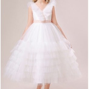 Prinsesse Brudepigekjole/Balkjole med Tyl Blomster - Hvid