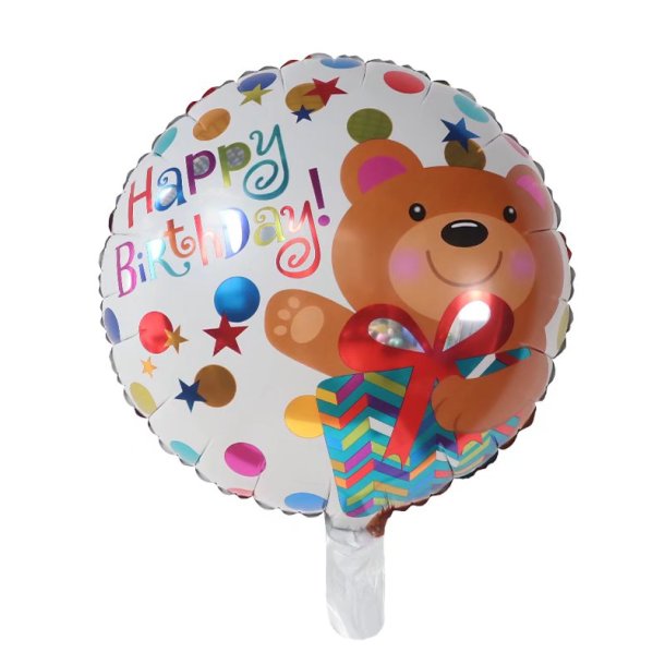 Folieballon Fdselsdags-bjrn 18''(45cm)