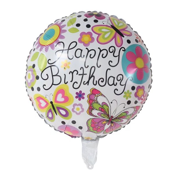 Folieballon Fdselsdags -sommerfugl 18''(45cm) 