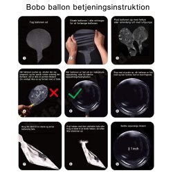 24'' (60CM) 4D gennemsigtig  bobo  (Dobbelt Bubble ) ballon-bamse
